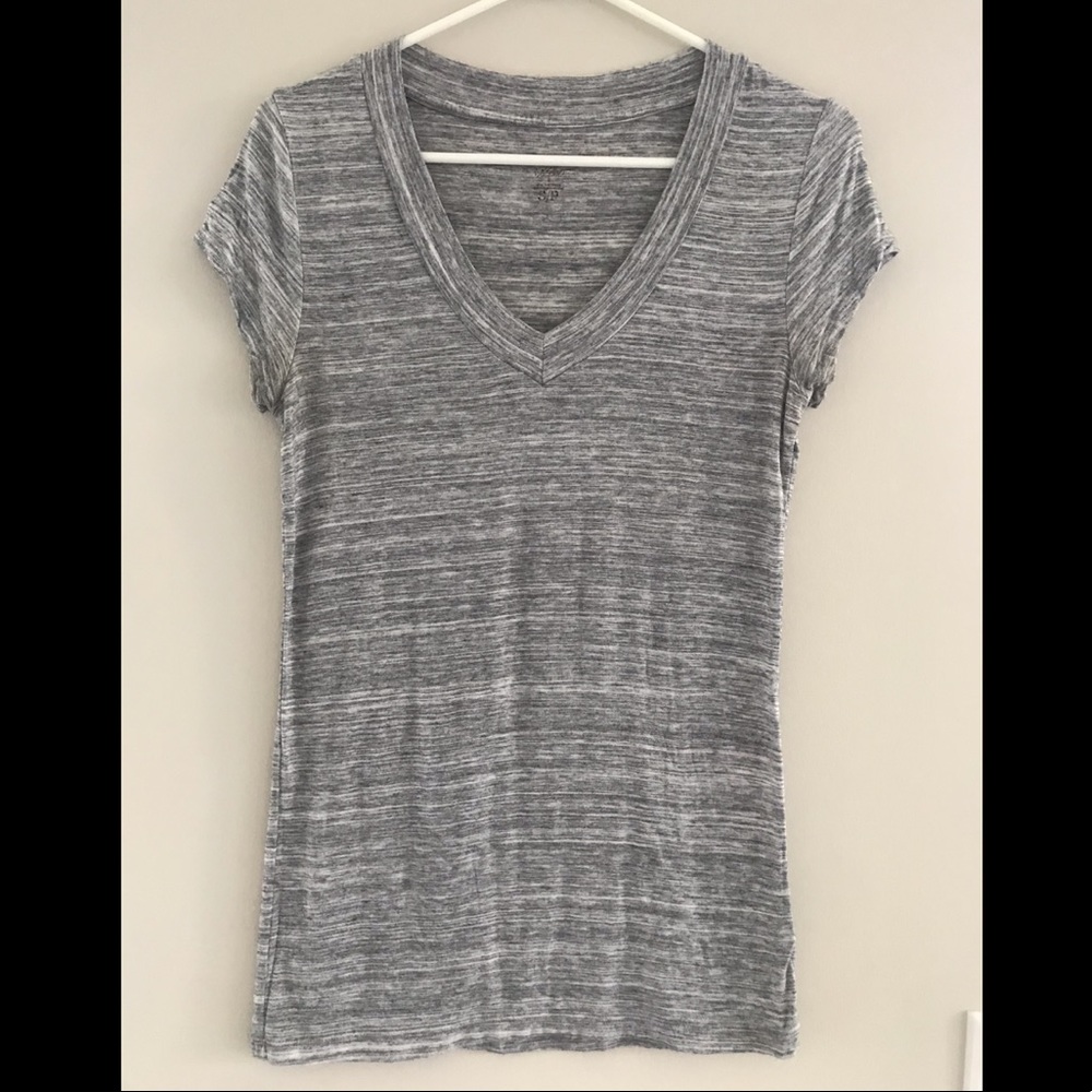 Grey Tight V-neck Tee